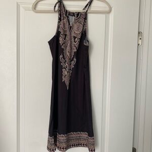 Keyhole drawstring neck cotton dress. Size medium